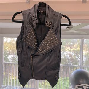 Double Zero pleather studded motorcycle vest